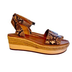 Lucky Brand Jeneka Platform Sandals Womens Size 7M Espadrille Snakeskin